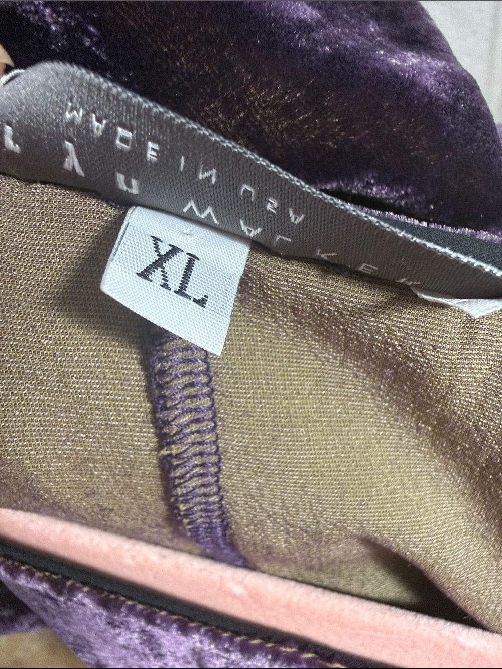 Bryn Walker Dress Tunic-Velvet silk blend rich plum purple hi-lo bell sleeves XL - Picture 15 of 17